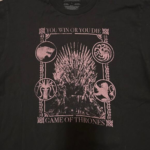 Game of Thrones Unisex T-Shirt Short Sleeved Black, Size L - Picture 2 of 3